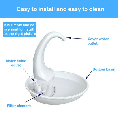 Swan Shaped Cat Water Fountain